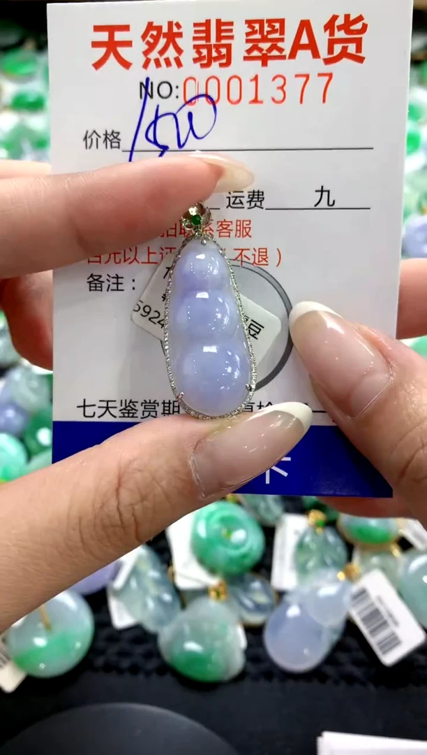 翡翠18K金镶嵌颈饰1