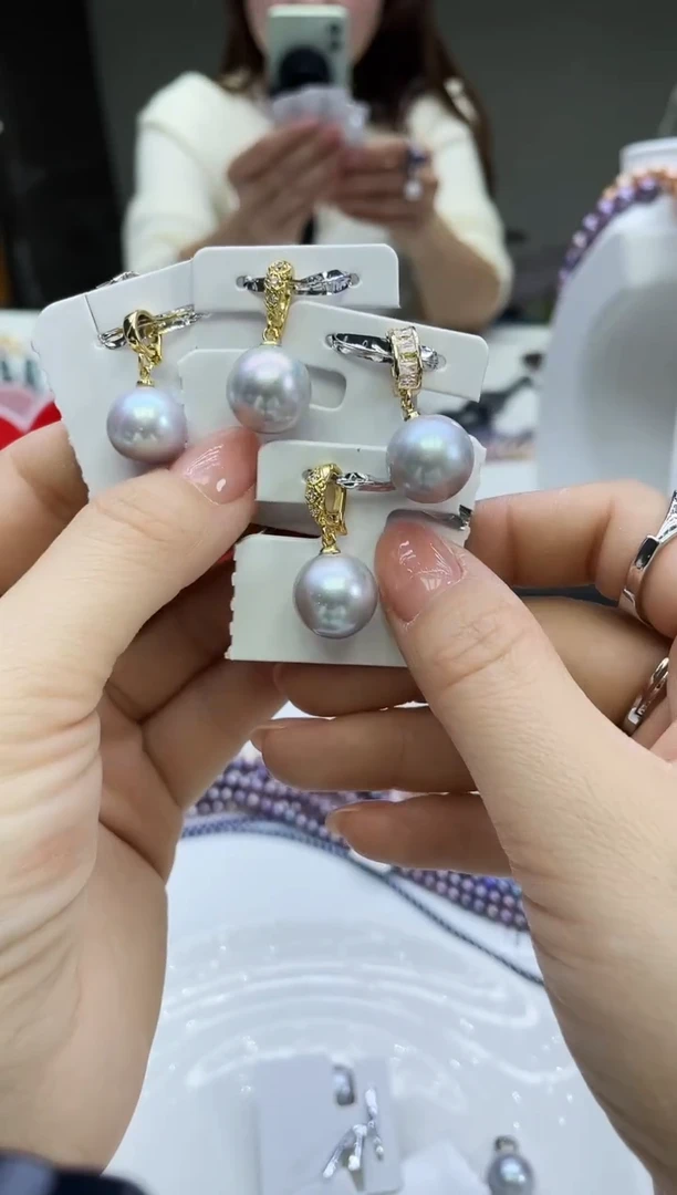 未镶嵌吊坠淡水珍珠灰色系吊坠