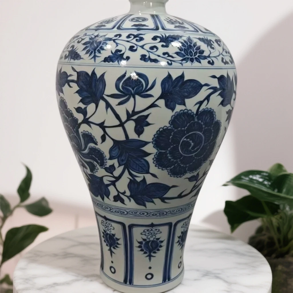 【官家国窑】青花梅瓶瓷流水26