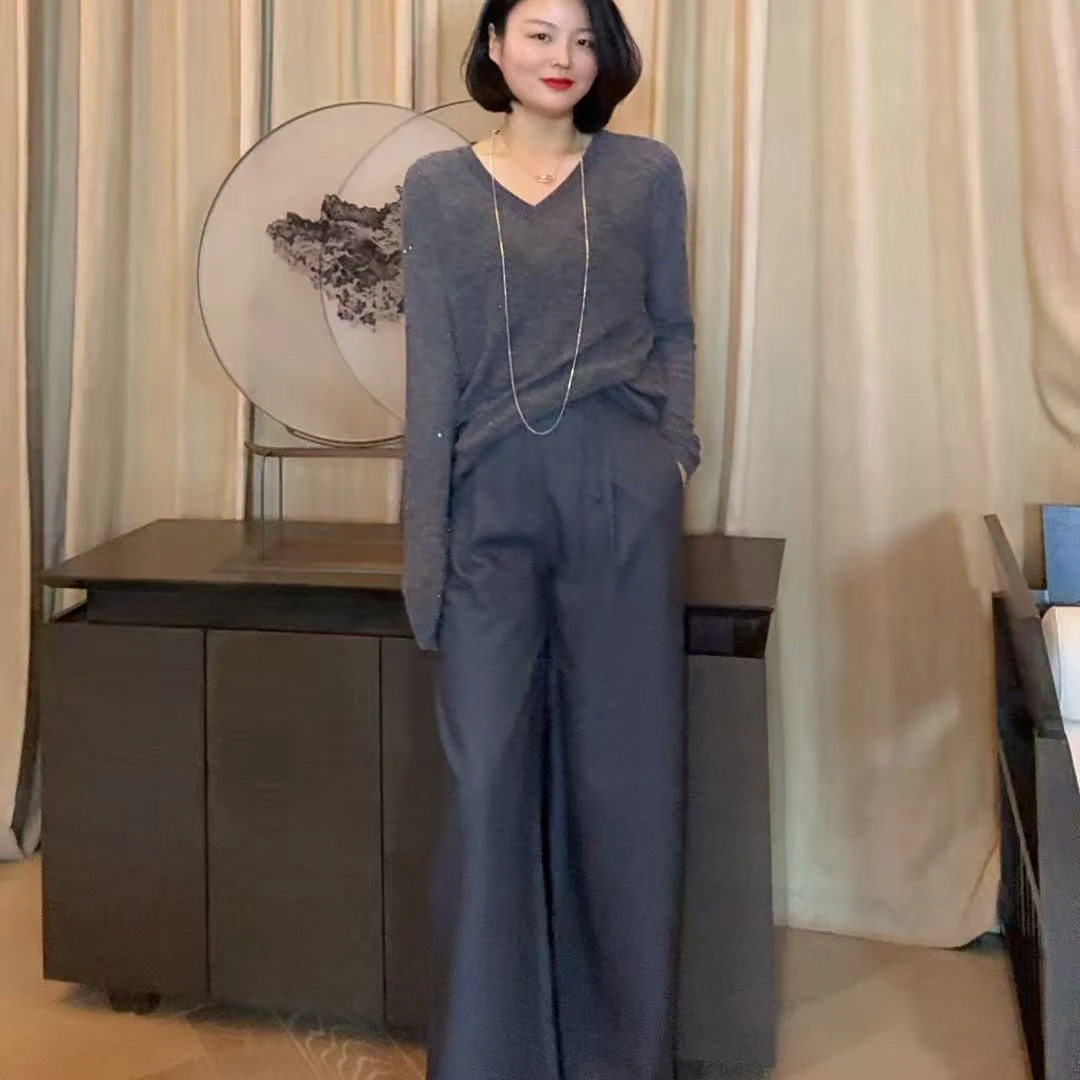 TANTAN 百搭显瘦气质宽松直筒裤2553