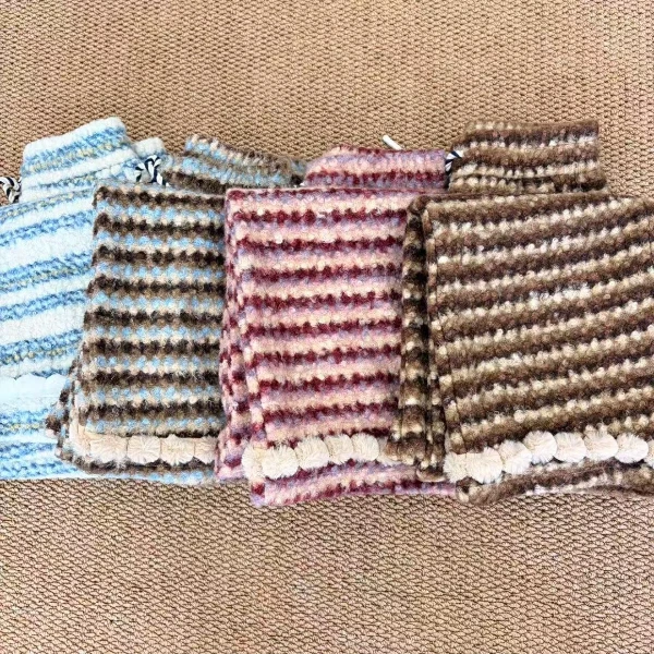 五哥外贸[撞色条纹裤裤]2025冬季宽松加绒撞色条纹裤