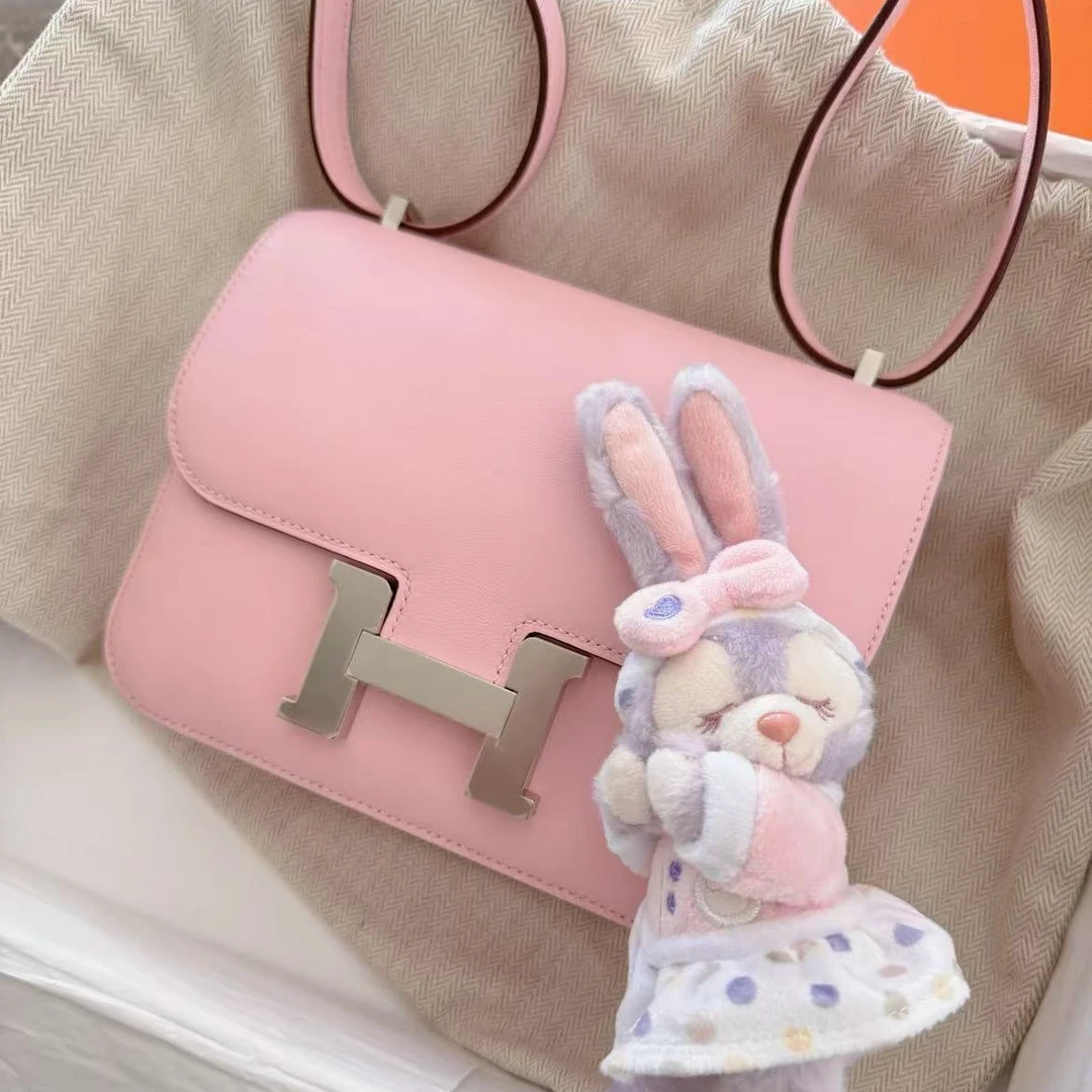 99新 Hermes/爱马仕 【小池专属】康康19樱花粉S皮银扣D刻