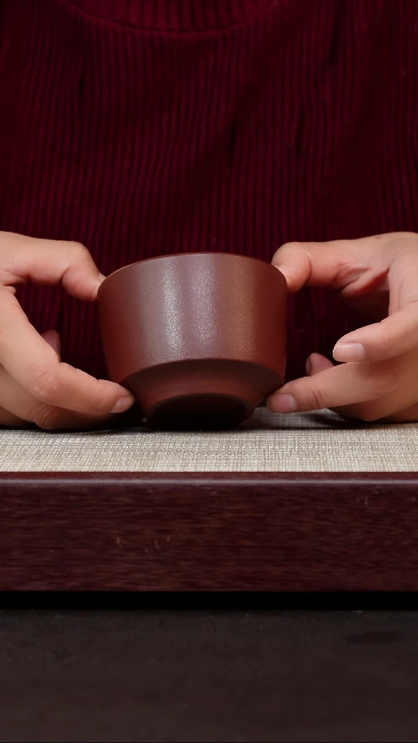 茶杯紫砂紫泥石红主人杯