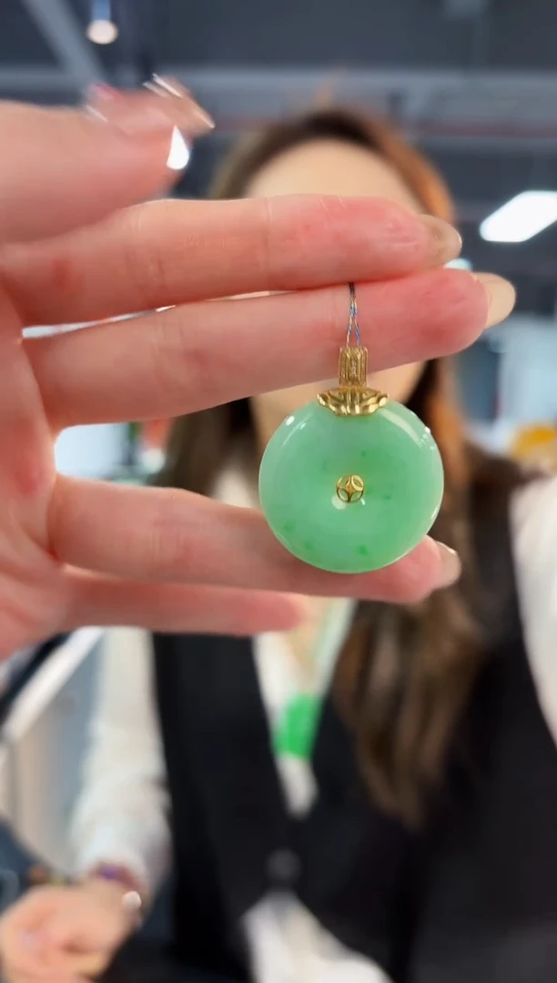 【闪购商品】翡翠颈饰18K金镶嵌缅料A货/支持复检/一件