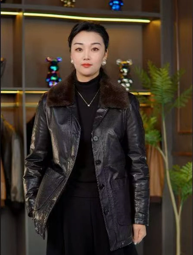 【冬款】2海宁头层油蜡真皮皮衣鹅绒内胆百搭男士海宁真皮皮衣男