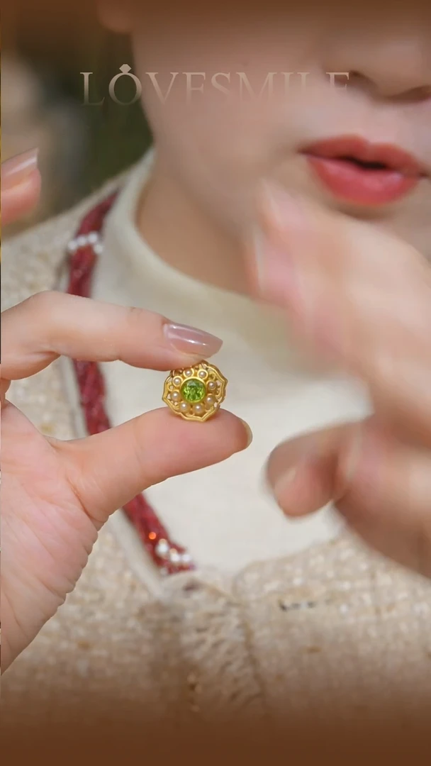 吊坠(不含链)银S925镶嵌橄榄石041