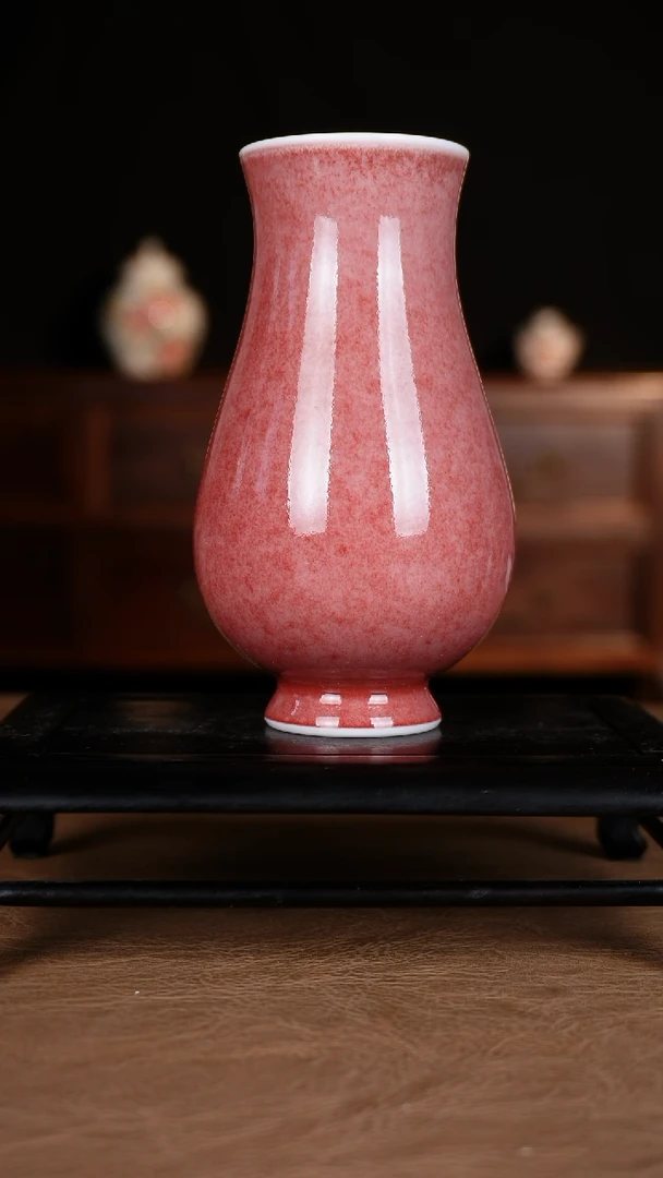 瓶豇豆红景德镇纯手工陶瓷