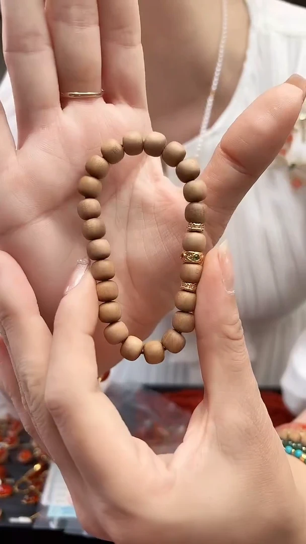 手串檀香木未镶嵌8mm/18K金设计款