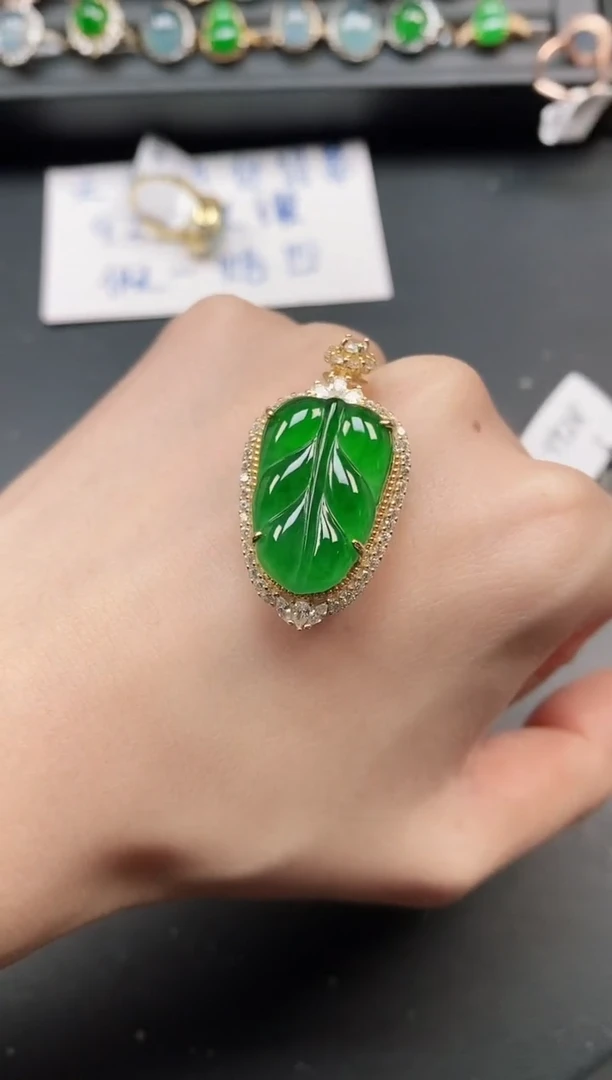 银S925镶嵌戒指翡翠11