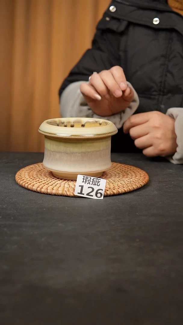 【闪购商品】瓷片126泥泥手工花盆口9