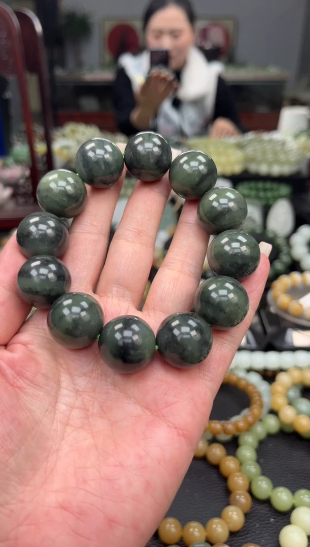【闪购商品】和田玉手串未镶嵌新疆黄口青花卡20