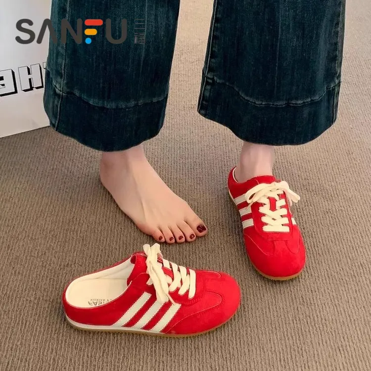 三福包头半拖鞋女夏外穿2025新款超火无后跟德训鞋懒人一脚蹬凉鞋