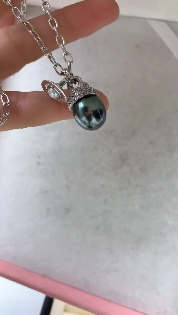 套链银S925镶嵌海水珍珠1