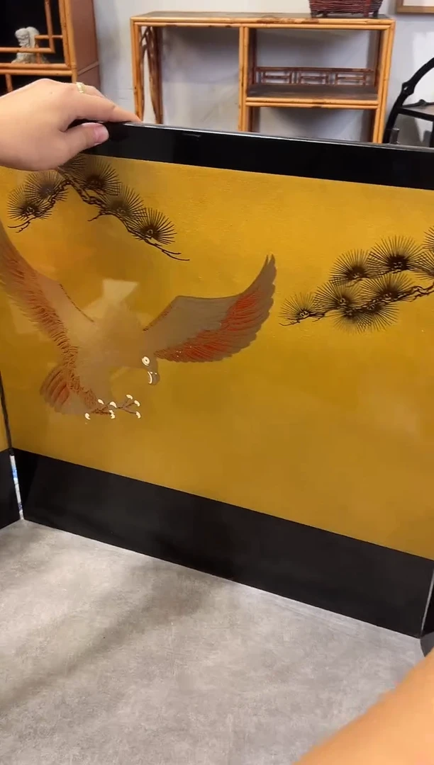 张****计金箔屏风  大漆漆器大漆漆器