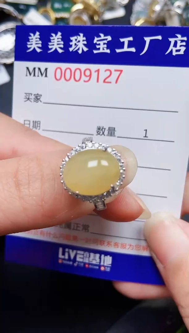 翡翠银S925镶嵌颈饰9127