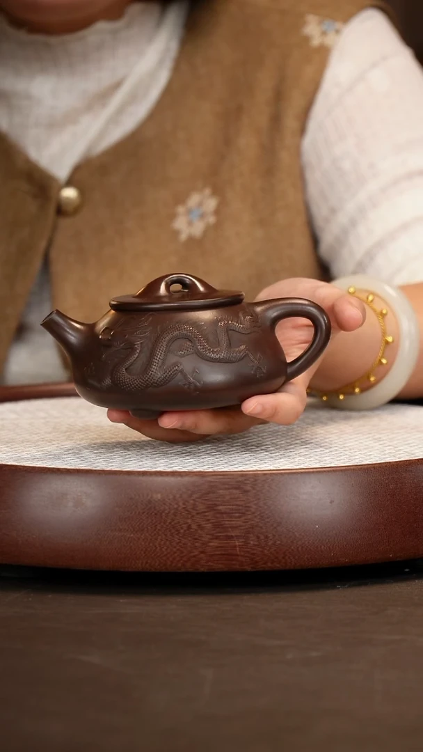 茶壶紫砂【葛岳纯】老紫泥 景舟石瓢 260cc