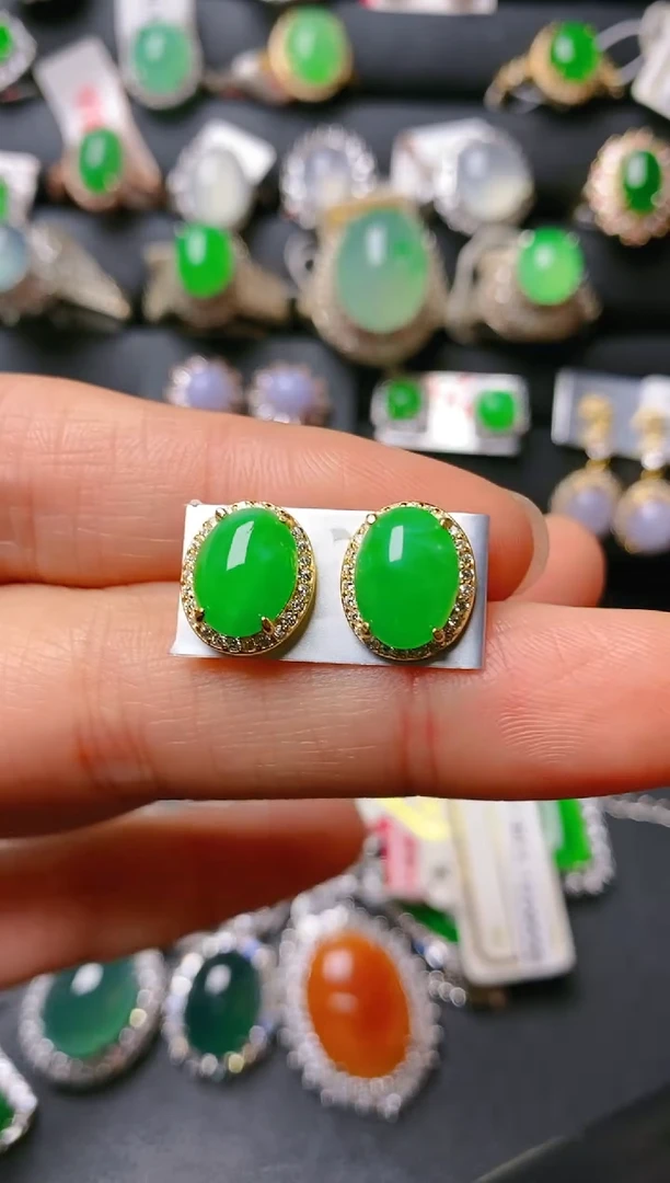 【闪购商品】翡翠戒指银S925镶嵌天然A货翡翠1