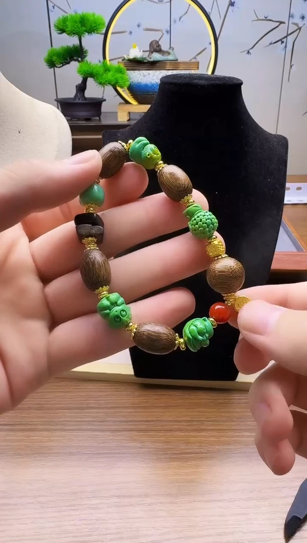 玛瑙/玉髓手链14K金镶嵌S203