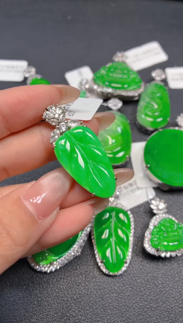 银S925镶嵌挂件翡翠1411