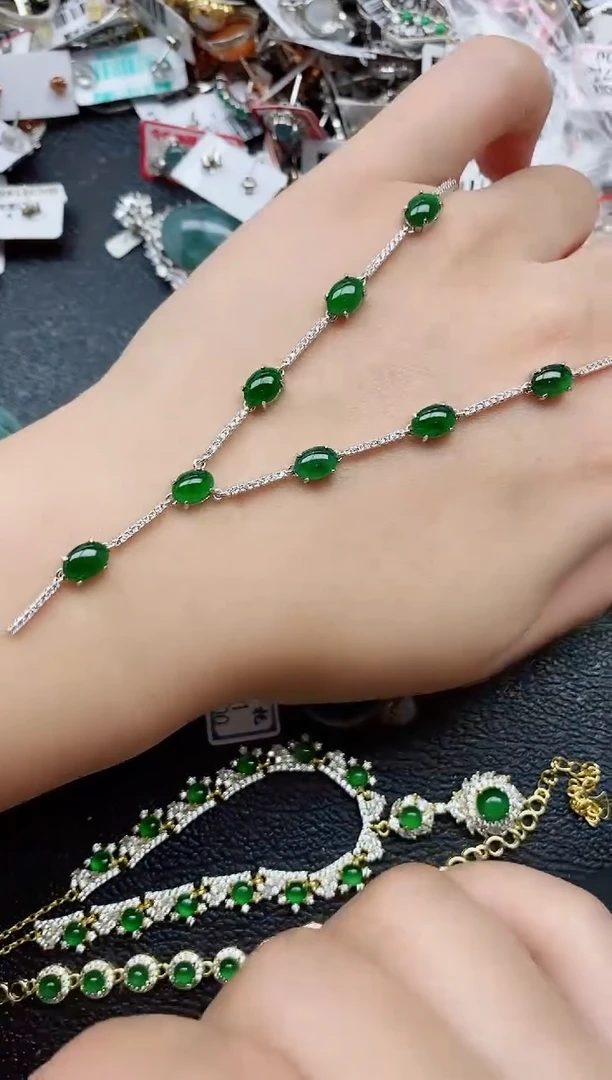 银S925镶嵌戒指翡翠1