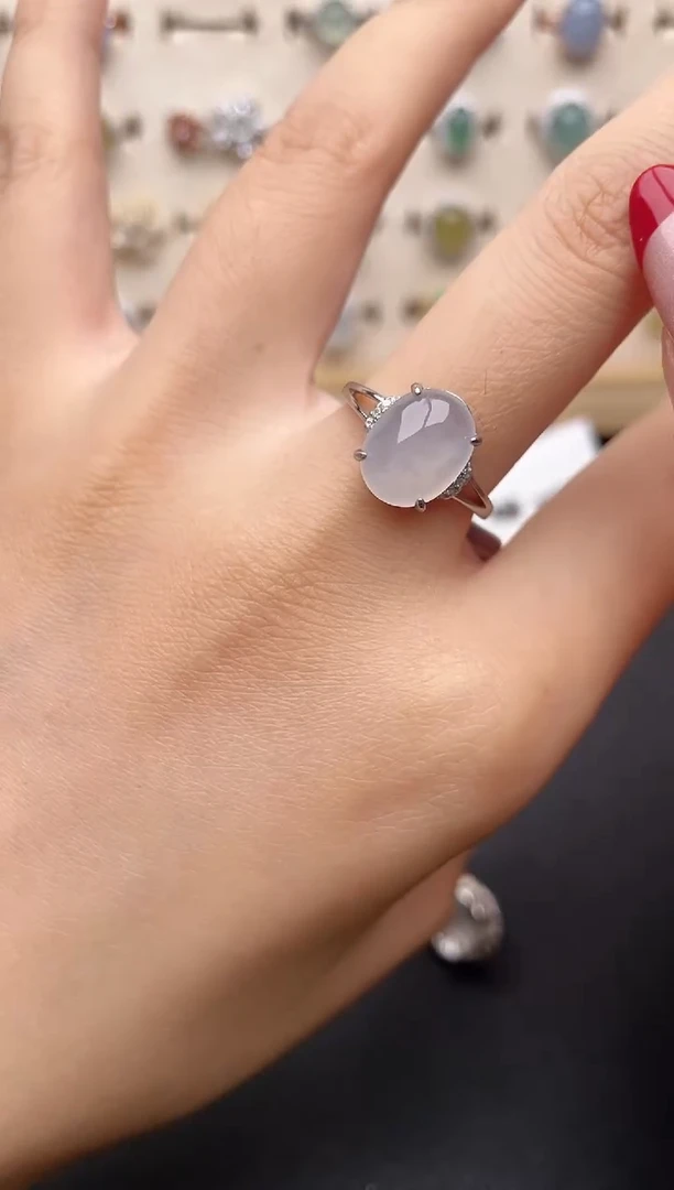 【闪购商品】翡翠戒指银S925镶嵌一物一证一礼盒