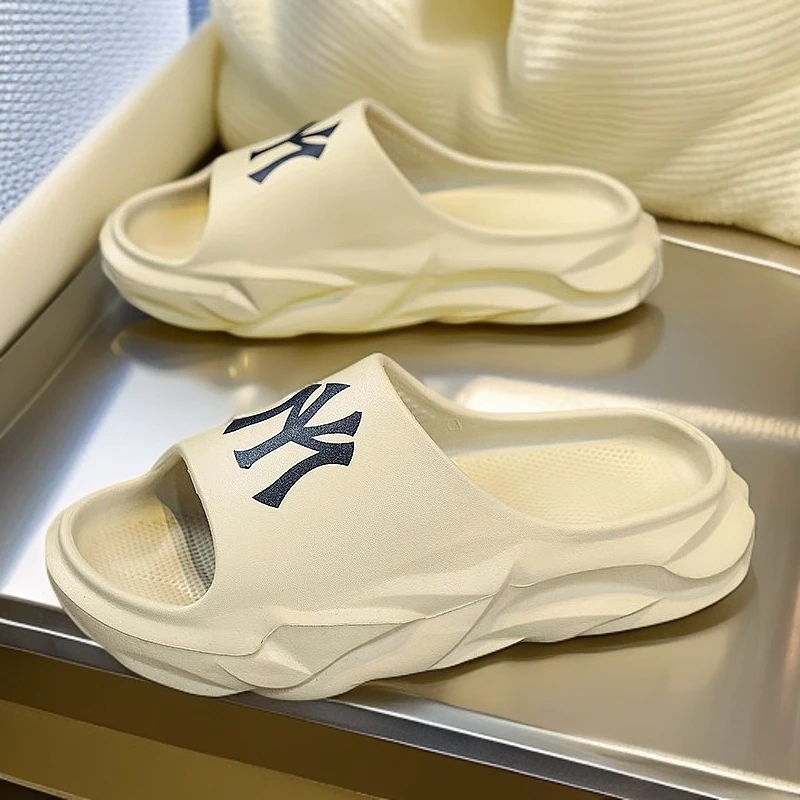 PNJ网红椰子拖鞋男款夏季踩屎感一字拖男士沙滩凉拖