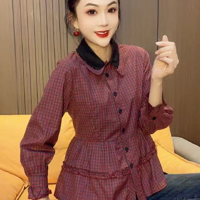 1228#洋气时尚格衫（衣长65cm左右）