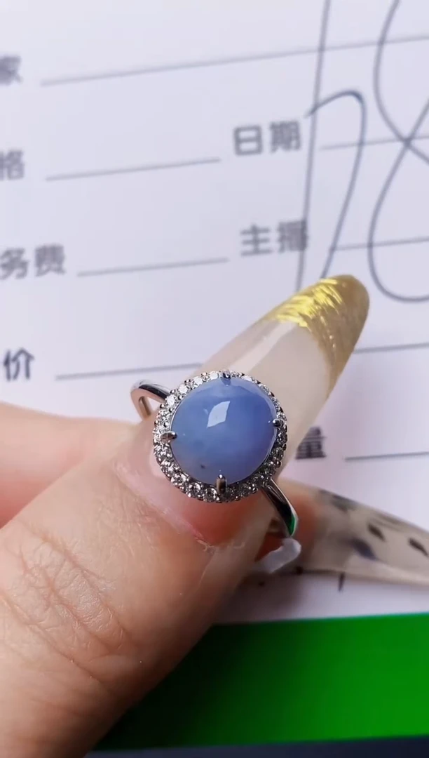 银S925镶嵌戒指翡翠5634