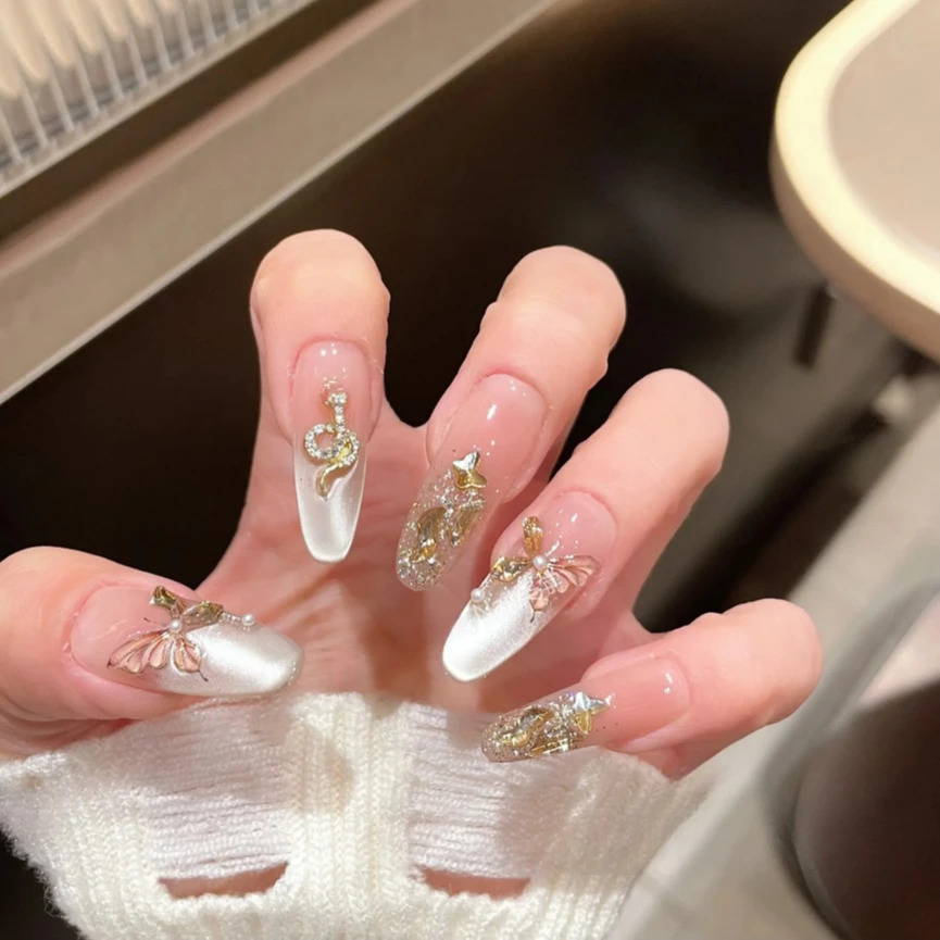 金蛇来财】纯手工新年穿戴甲轻奢闪亮过年战甲美甲美甲穿戴甲片