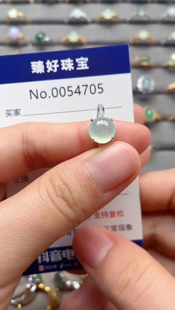 银S925镶嵌戒指翡翠1