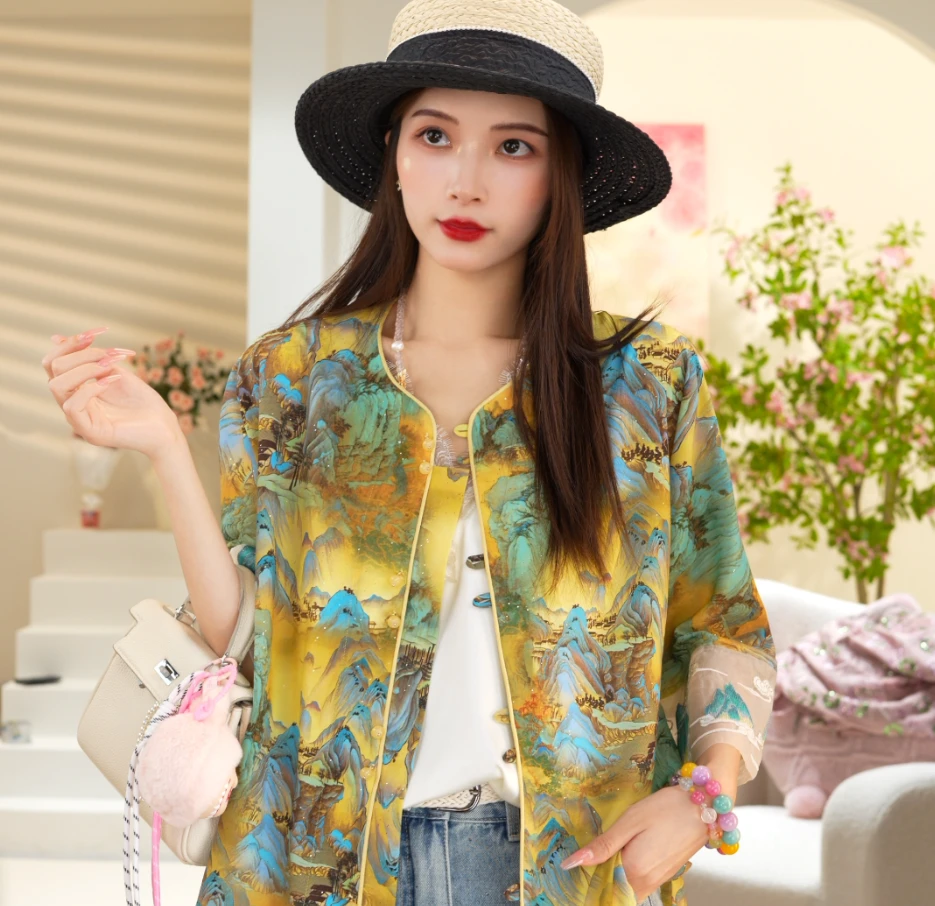 【千里江山】新中式网红时尚复古百搭上衣2025b8022-小源