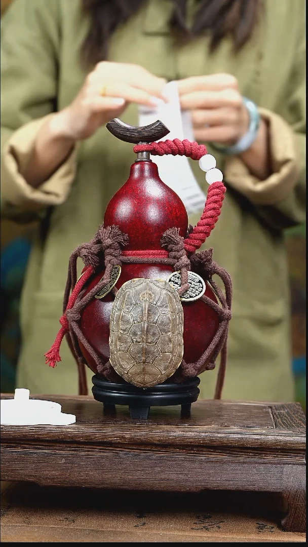 YM074复古网兜款天然酒葫芦（一物一拍）