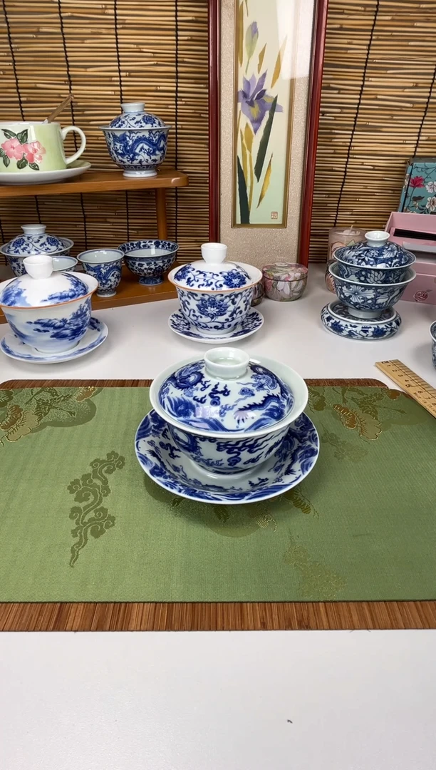 九龙三才元宝盖碗