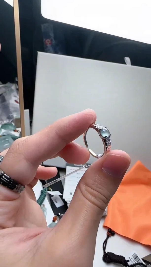 【闪购商品】翡翠戒指银S925镶嵌翡翠戒指10