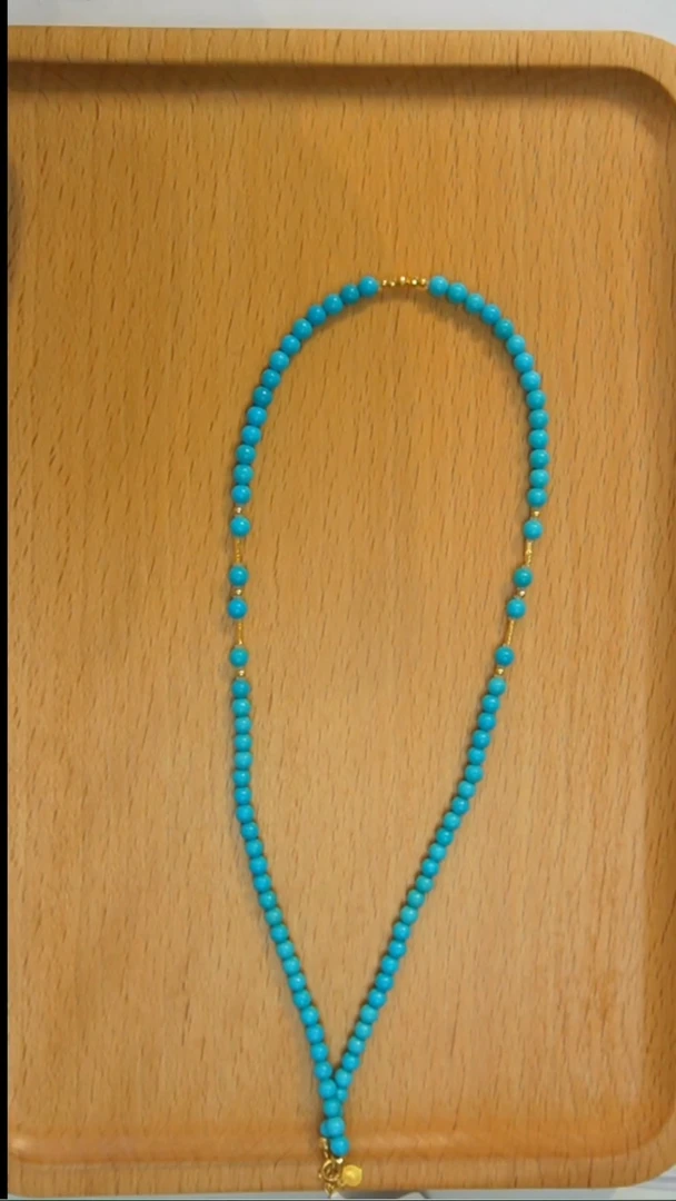 18K金镶嵌绿松石项链发货一件