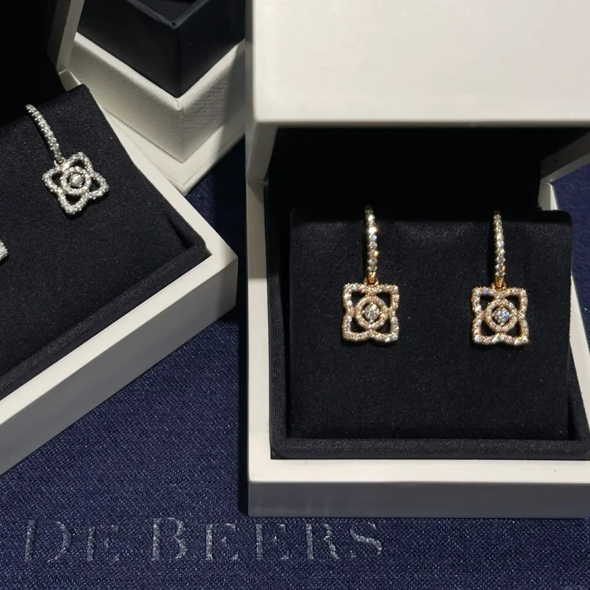 99新 De Beers/戴比尔斯 【欢欢活动】 黄金 满钻耳环