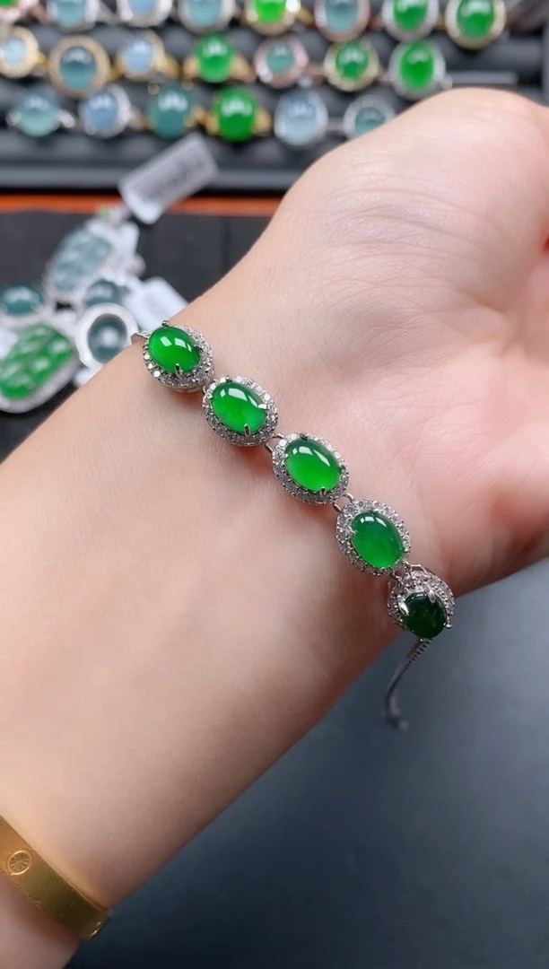 银S925镶嵌戒指翡翠1