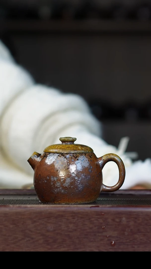 茶壶紫砂柴烧紫砂 段泥巨轮150cc