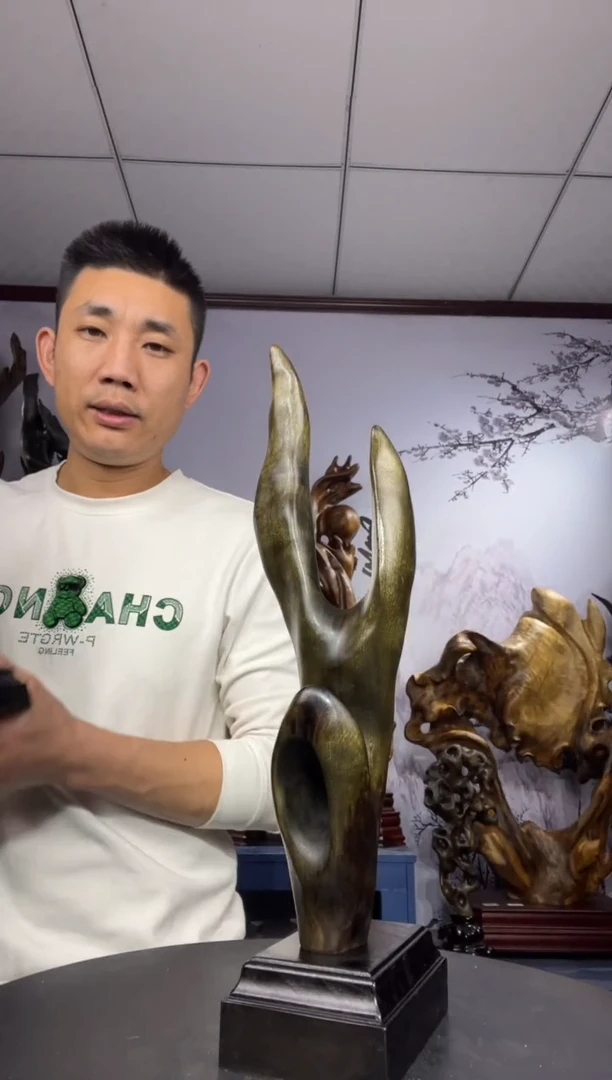 金丝楠木雕款江**客金丝楠木工艺品摆件