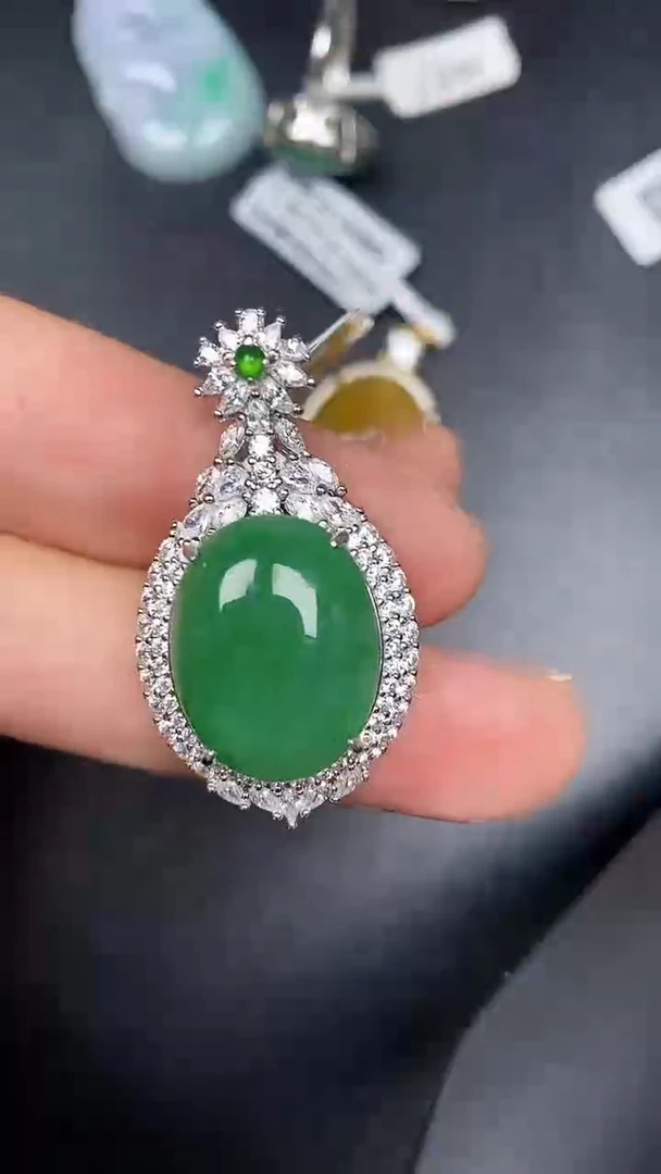 银S925镶嵌戒指翡翠1410