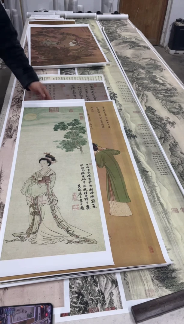 唐寅 嫦娥奔月 微喷复刻