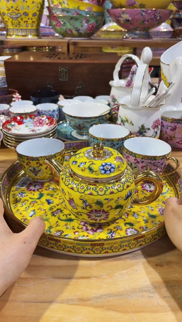 瓷片景德镇珐琅彩茶具