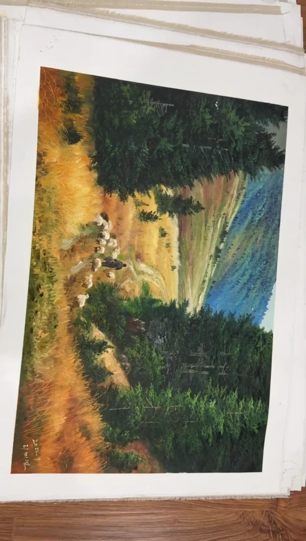 油画【特价】朝鲜画家原创手绘油画作品