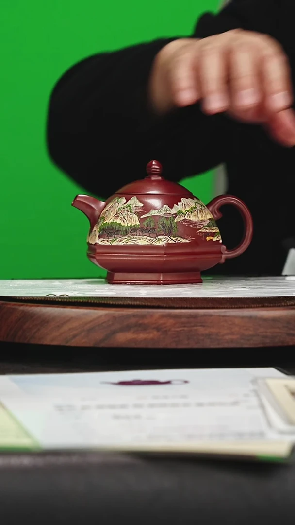 宜兴原矿高端紫砂  景舟红泥  350cc