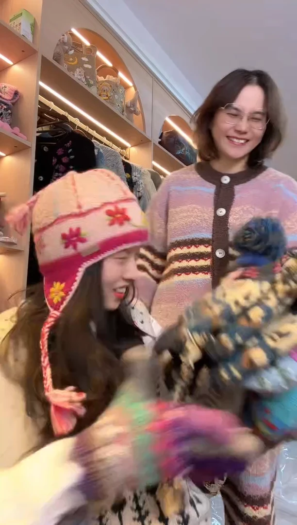 纯棉美利奴浅粉色护耳帽