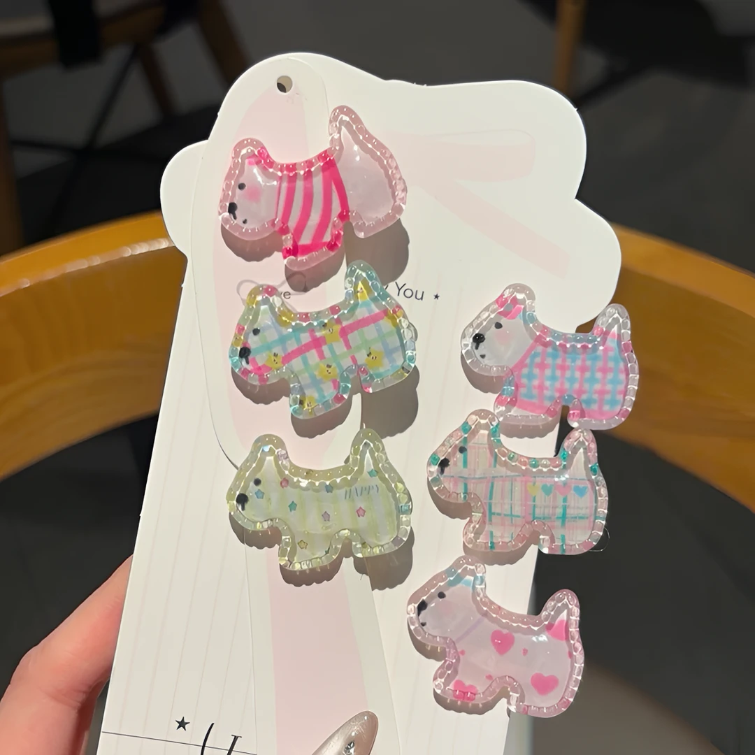 透色可爱韩系小狗发夹女侧边刘海夹发卡夹子头饰小鸭嘴夹甜美