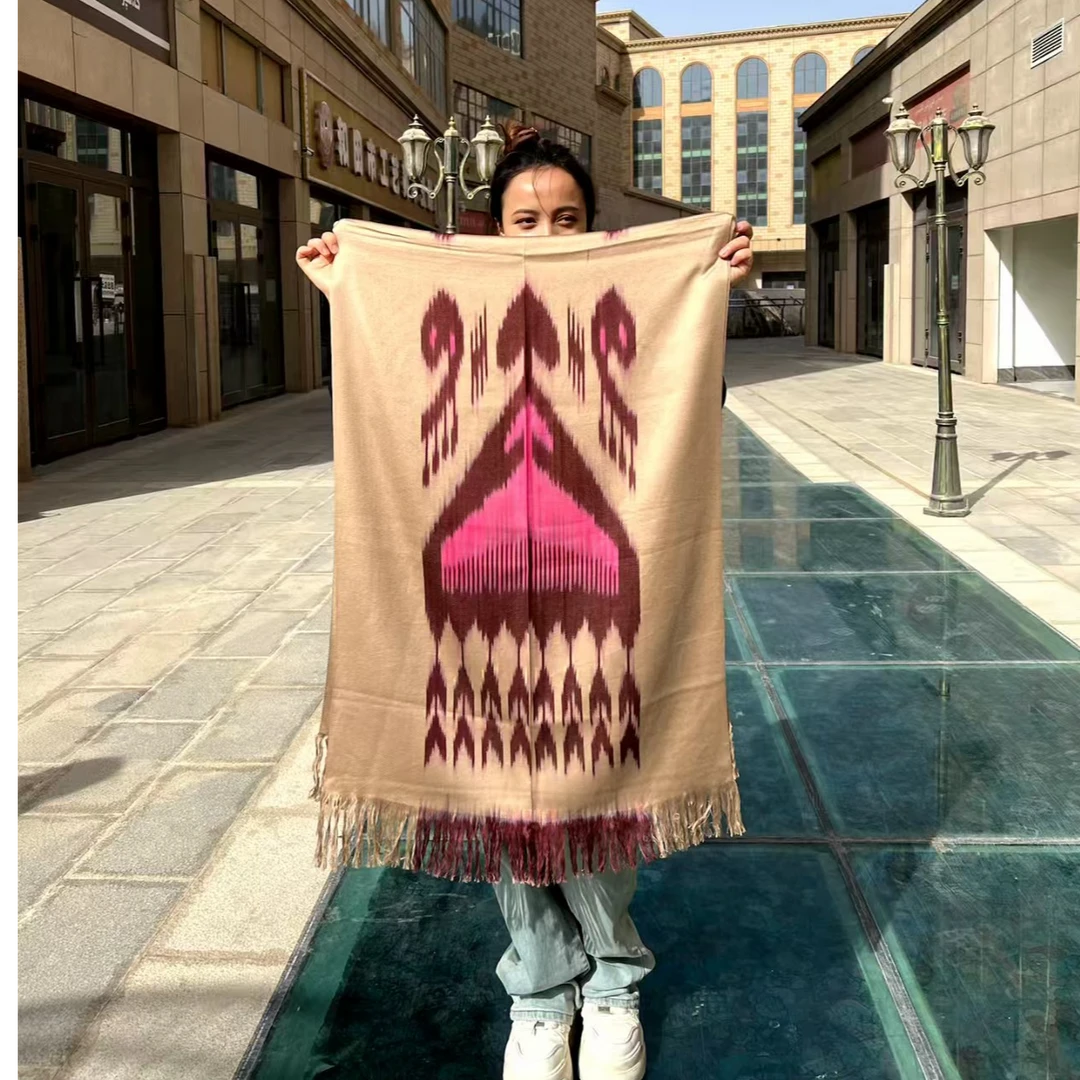 2025年新款新疆和田艾德莱斯围巾60x180cm时尚