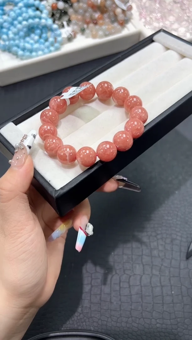 菱锰矿（红纹石）未镶嵌手串42c多样性发其一【1条】默认微瑕13mm