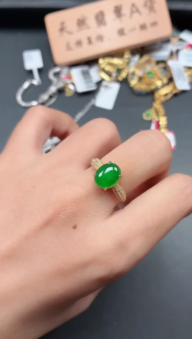 银S925镶嵌戒指翡翠111111