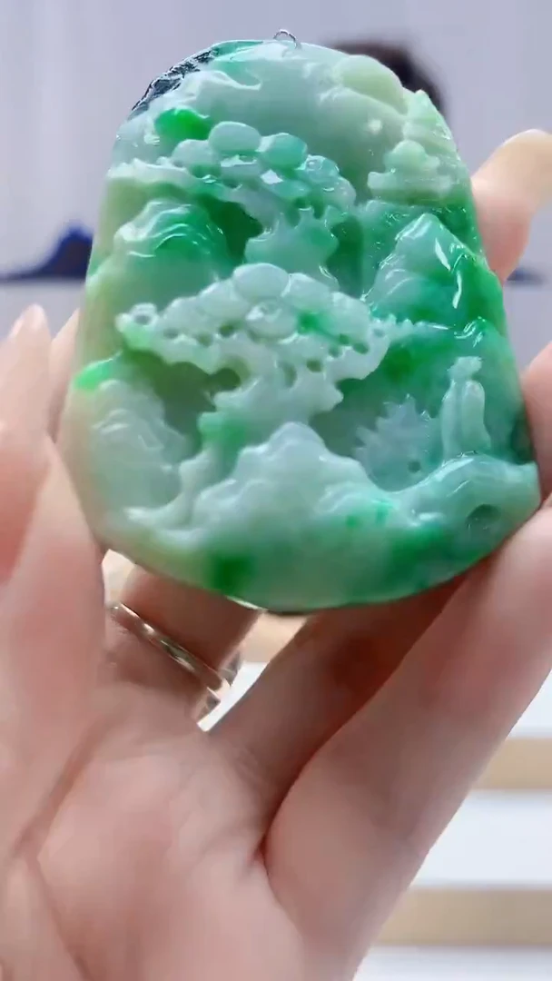 未镶嵌定制翡翠4829DD-毛货挂件16